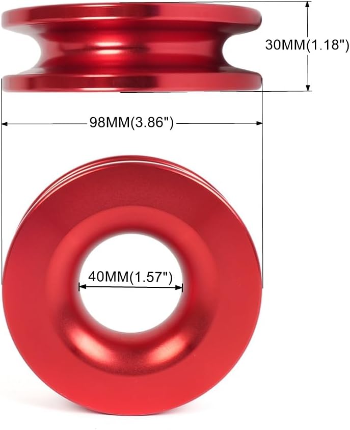 BARTOO Winch Snatch Recovery Ring 66,000 lbs, Snatch Towing Ring for Soft Shackle & Synthetic Rope, Winch Snatch for ATV UTV SUV Off-Road Vehicle, Red - Image 5